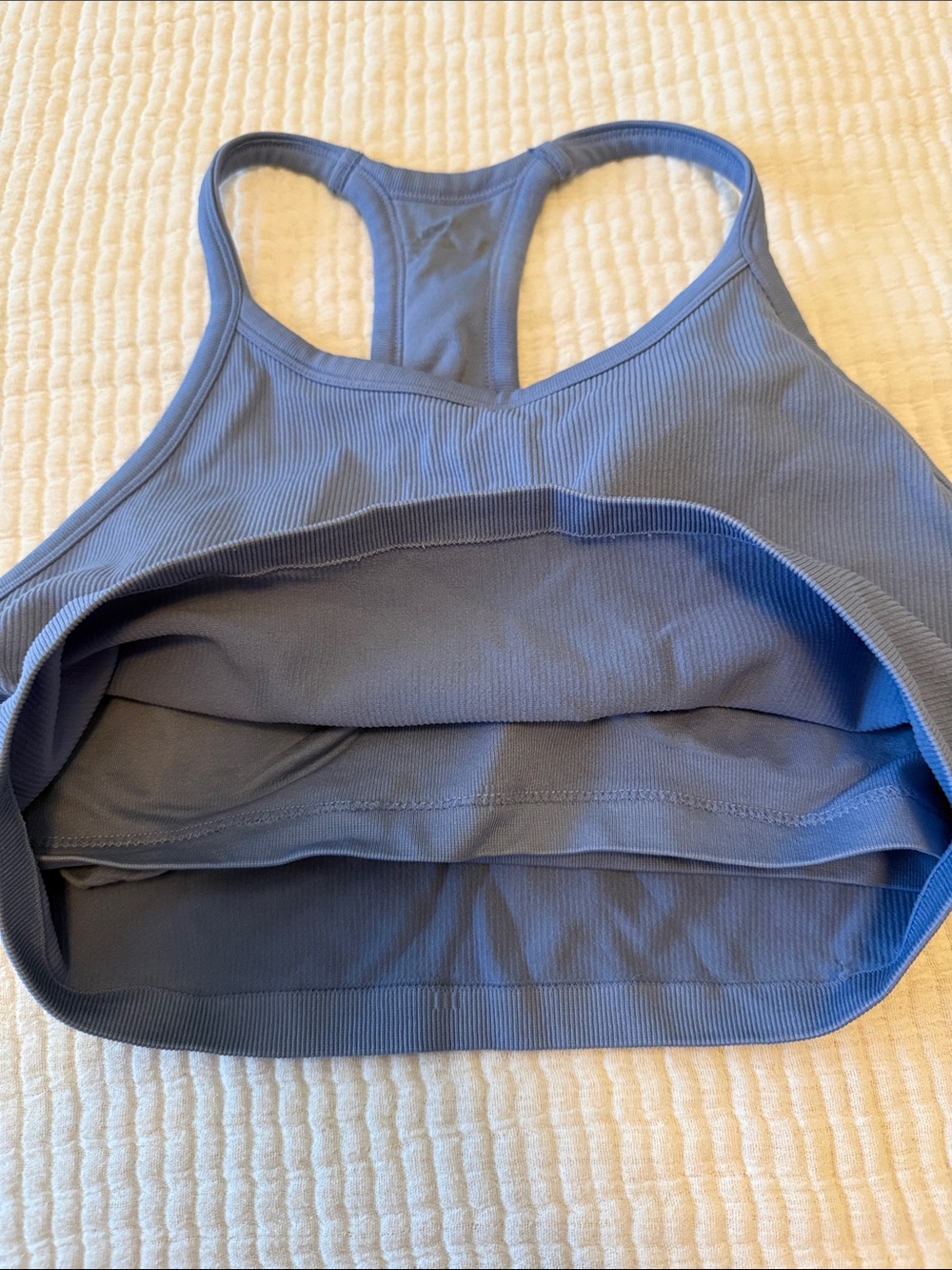 Amazon Ribbed Racerback Sports Bra - Navy Blue - Picture 2 of 5